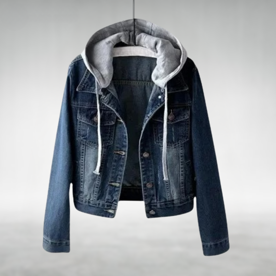 Harper Luxe | Cozy Hooded Denim Jacket