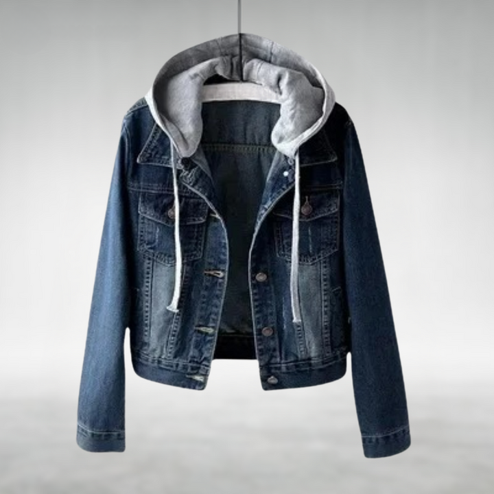 Harper Luxe | Cozy Hooded Denim Jacket